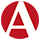 Allegro technologies logo icon. Circular in shape with a maroone read and a big letter A