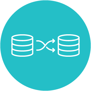 Icon image representing data integration